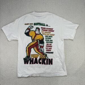 VTG Pump Dog Performance Gear Softball Single Stitch T Shirt Made In USA Sz L